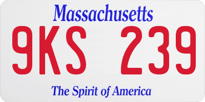 MA license plate 9KS239
