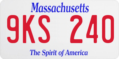 MA license plate 9KS240