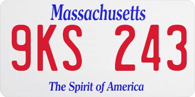 MA license plate 9KS243