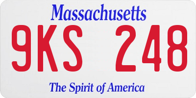 MA license plate 9KS248