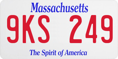 MA license plate 9KS249