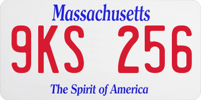 MA license plate 9KS256