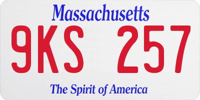 MA license plate 9KS257