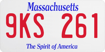 MA license plate 9KS261