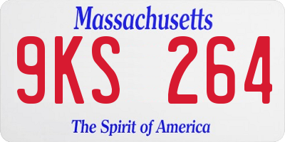 MA license plate 9KS264