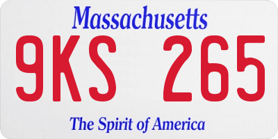 MA license plate 9KS265