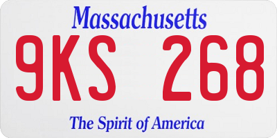 MA license plate 9KS268