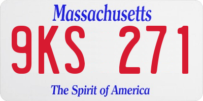 MA license plate 9KS271