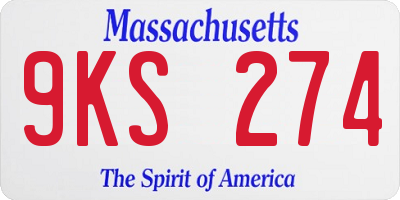 MA license plate 9KS274