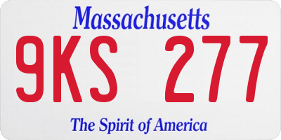MA license plate 9KS277