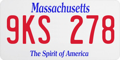 MA license plate 9KS278