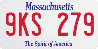 MA license plate 9KS279