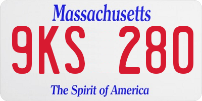 MA license plate 9KS280