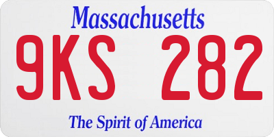 MA license plate 9KS282