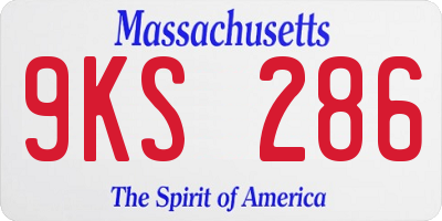MA license plate 9KS286