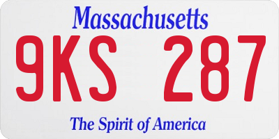 MA license plate 9KS287