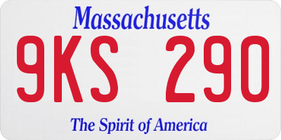 MA license plate 9KS290