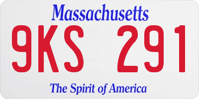 MA license plate 9KS291