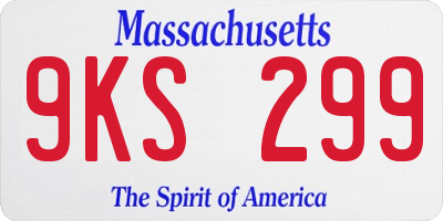 MA license plate 9KS299