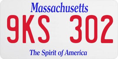 MA license plate 9KS302