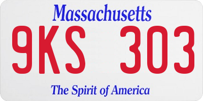 MA license plate 9KS303