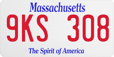 MA license plate 9KS308