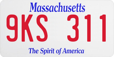 MA license plate 9KS311