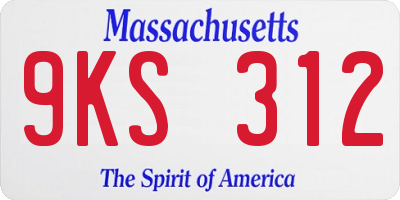 MA license plate 9KS312