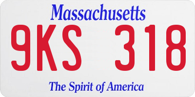 MA license plate 9KS318