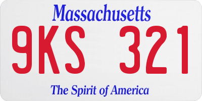 MA license plate 9KS321