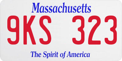MA license plate 9KS323