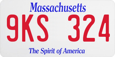 MA license plate 9KS324