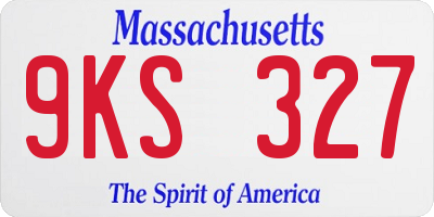 MA license plate 9KS327
