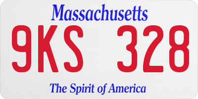 MA license plate 9KS328