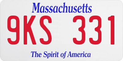 MA license plate 9KS331