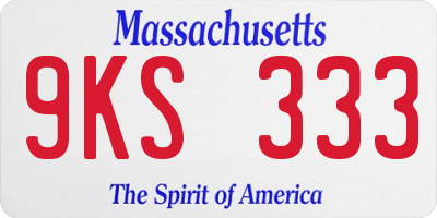 MA license plate 9KS333