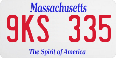 MA license plate 9KS335