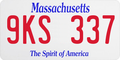 MA license plate 9KS337