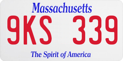 MA license plate 9KS339