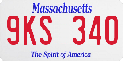 MA license plate 9KS340