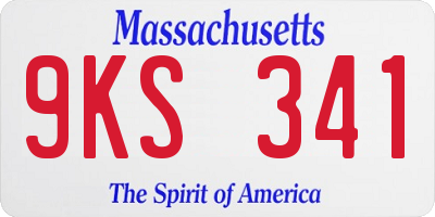 MA license plate 9KS341