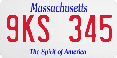 MA license plate 9KS345