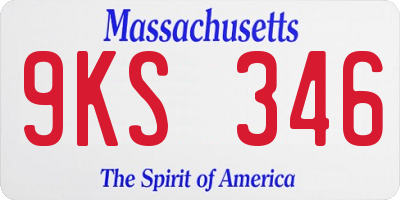 MA license plate 9KS346