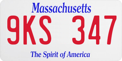 MA license plate 9KS347