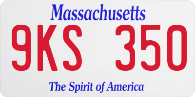 MA license plate 9KS350