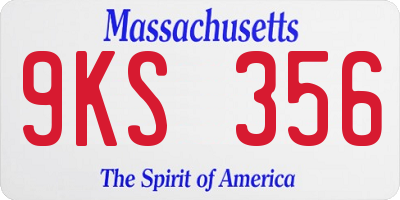 MA license plate 9KS356