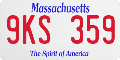 MA license plate 9KS359
