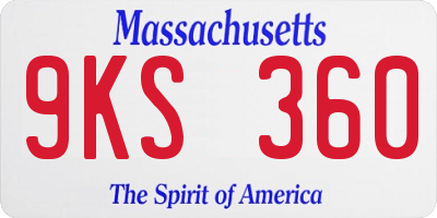 MA license plate 9KS360