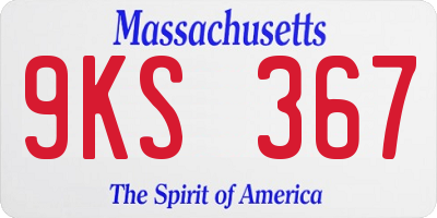 MA license plate 9KS367