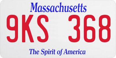 MA license plate 9KS368
